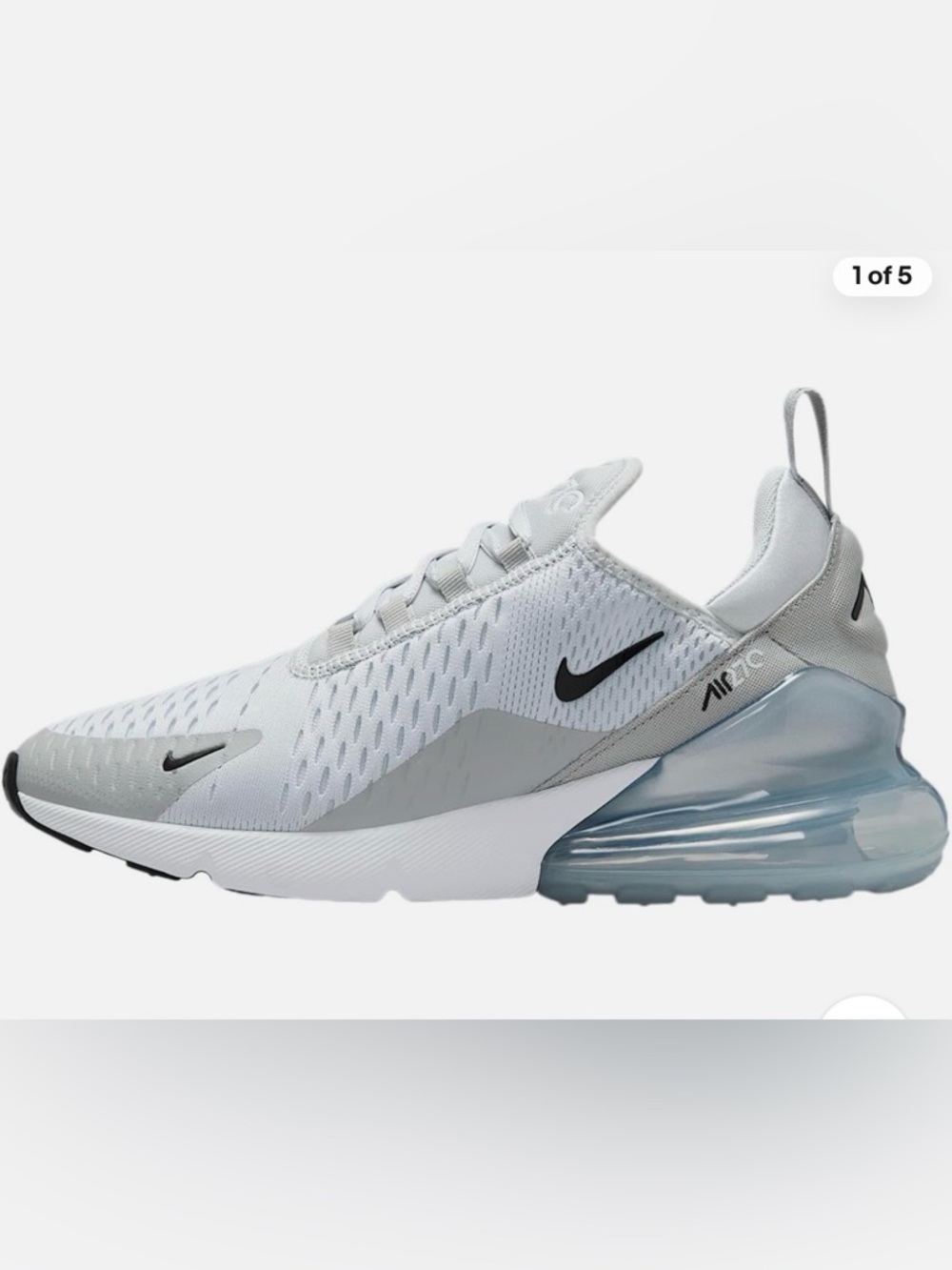 Nike Air Max 270 White & Light Gray  Sneaker